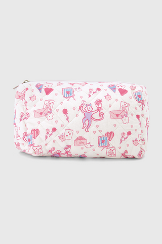 Roller Rabbit Multi Love Letters Quilted Makeup Bag