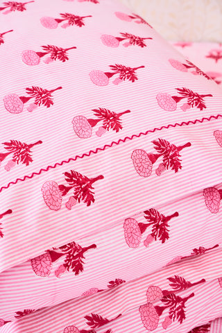 Roller Rabbit Pink Marigold Stripe Pillowcase Set