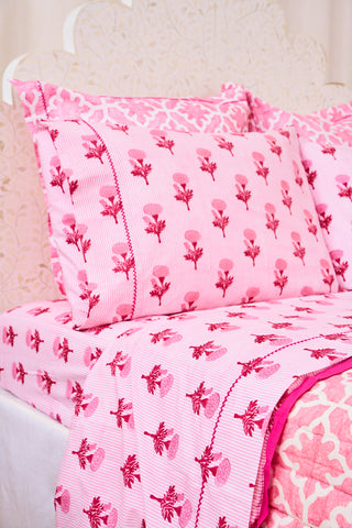 Roller Rabbit Pink Marigold Stripe Sheet Set