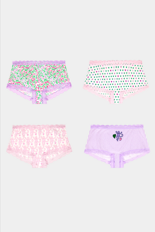 Roller Rabbit Mixed Icon Boyshort 4 Pack