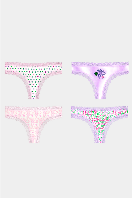 Roller Rabbit Mixed Icon Thong 4 Pack view 1