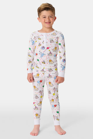 Roller Rabbit White Kids Birthday Bonanza Pajamas