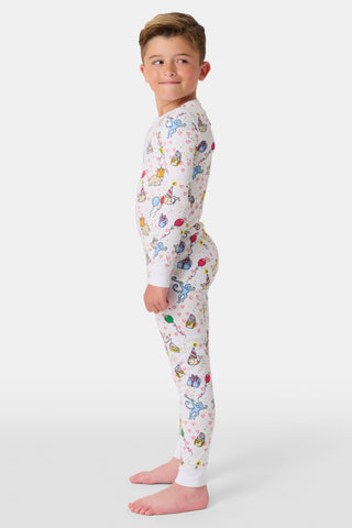 Roller Rabbit White Kids Birthday Bonanza Pajamas