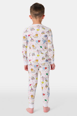 Roller Rabbit White Kids Birthday Bonanza Pajamas