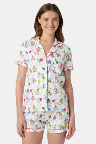 Roller Rabbit White Birthday Bonanza Polo Pajamas