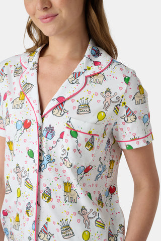 Roller Rabbit White Birthday Bonanza Polo Pajamas