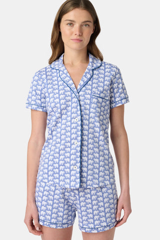 Roller Rabbit Blue Hathi Polo Pajamas