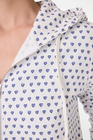 Roller Rabbit Blue Hearts Harley Hoodie