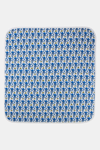 Roller Rabbit Blue Infant Monkey Receiving Blanket
