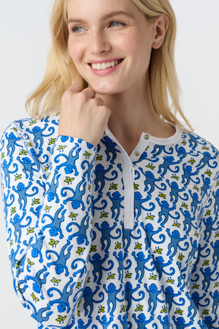 Roller Rabbit Blue Monkey Pajamas