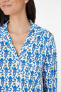 Roller Rabbit Women's Blue Monkey Paola Polo Pajamas