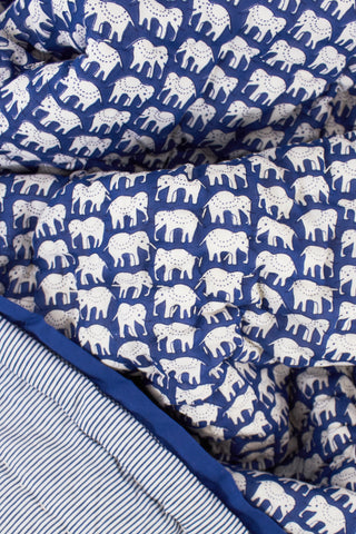 Roller Rabbit Blue Hathi Baby Quilt