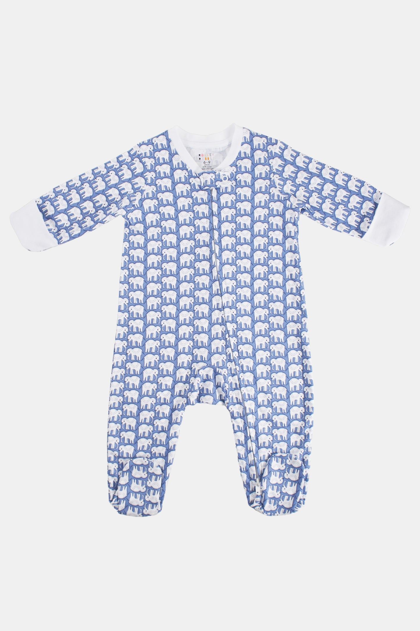 Roller Rabbit Blue Hathi Infant Footie Zipper Pajama