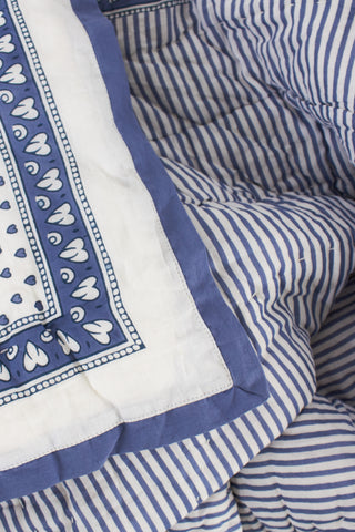 Roller Rabbit Blue Hearts Baby Quilt
