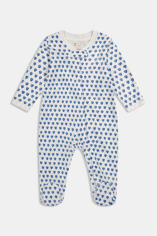 Roller Rabbit Infant Blue Hearts Zipper Footie