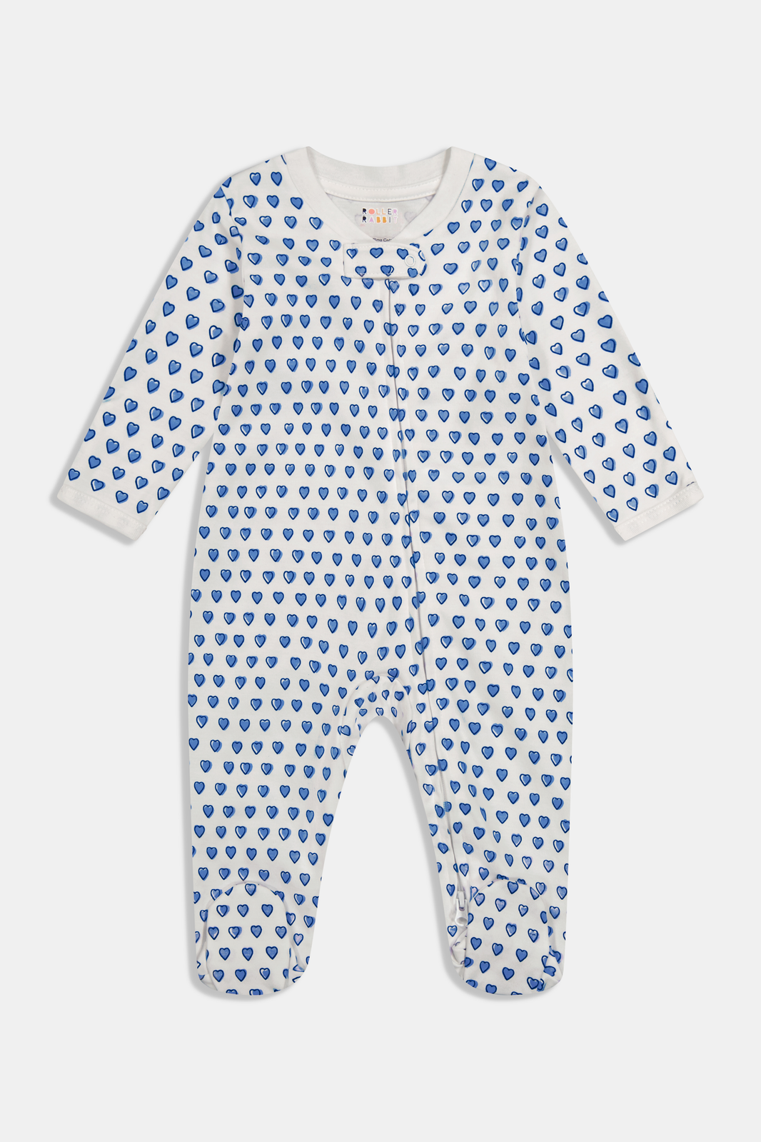 Zippered Footie- Pink Hearts