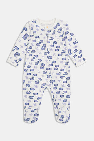 Roller Rabbit Infant Blue Moby Zipper Footie