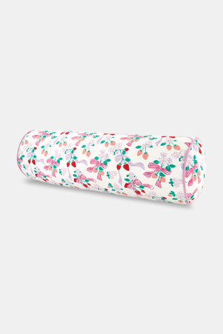 Roller Rabbit Pink Strawberry Bows Bolster Pillow