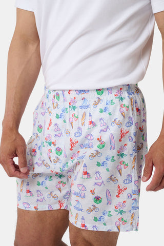 Roller Rabbit Mens Summer Club/Clementine Trellis Boxer Set