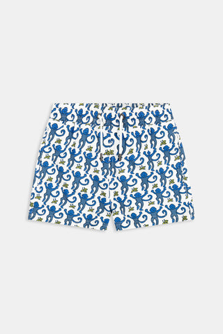 Roller Rabbit Blue Boys Monkey Swim Trunks