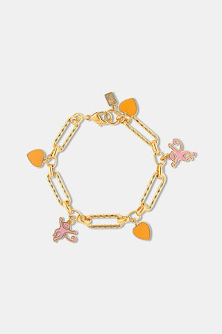 Roller Rabbit Pink/Orange LOVELY MONKEY CHARM BRACELET