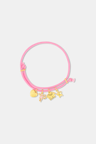 Roller Rabbit Pink ICON PARTY ROPE CHARM BRACELET