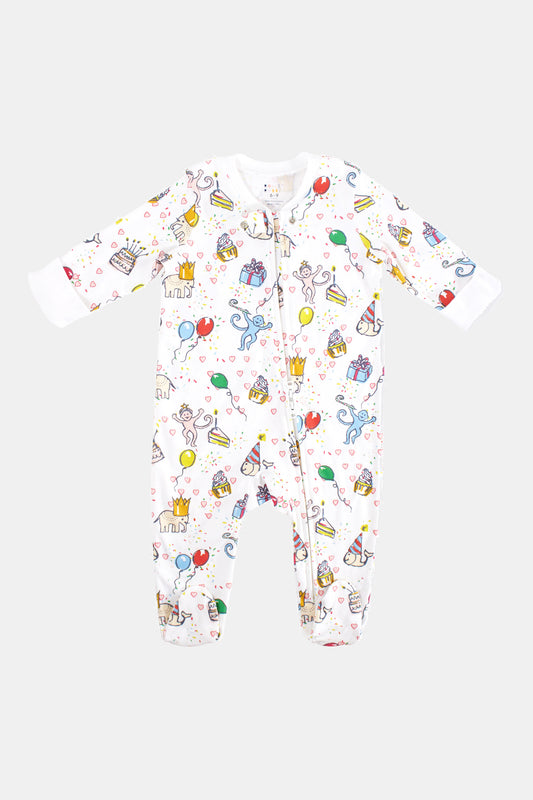 Infant Birthday Bonanza Zipper Footie