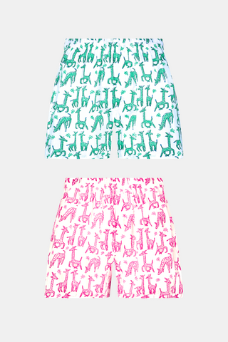 Roller Rabbit Green/Pink Mens Gigi Giraffe Boxer Set