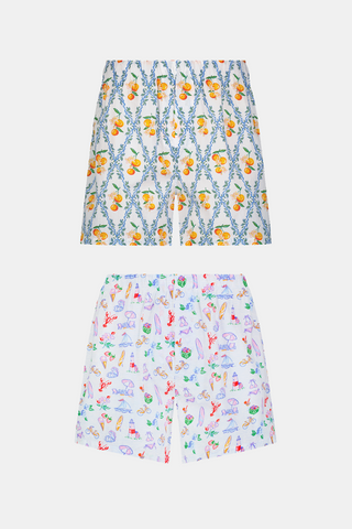 Roller Rabbit Mens Summer Club/Clementine Trellis Boxer Set