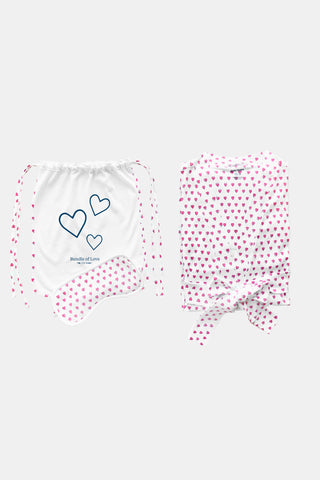 Roller Rabbit Pink Hearts Bundle of Love Robe & Face mask
