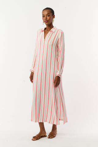 Roller Rabbit Coral Cabana Stripe Fallon Dress