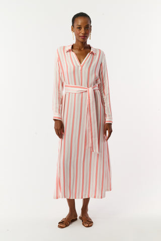 Roller Rabbit Coral Cabana Stripe Fallon Dress