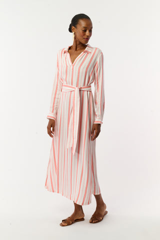 Roller Rabbit Coral Cabana Stripe Fallon Dress