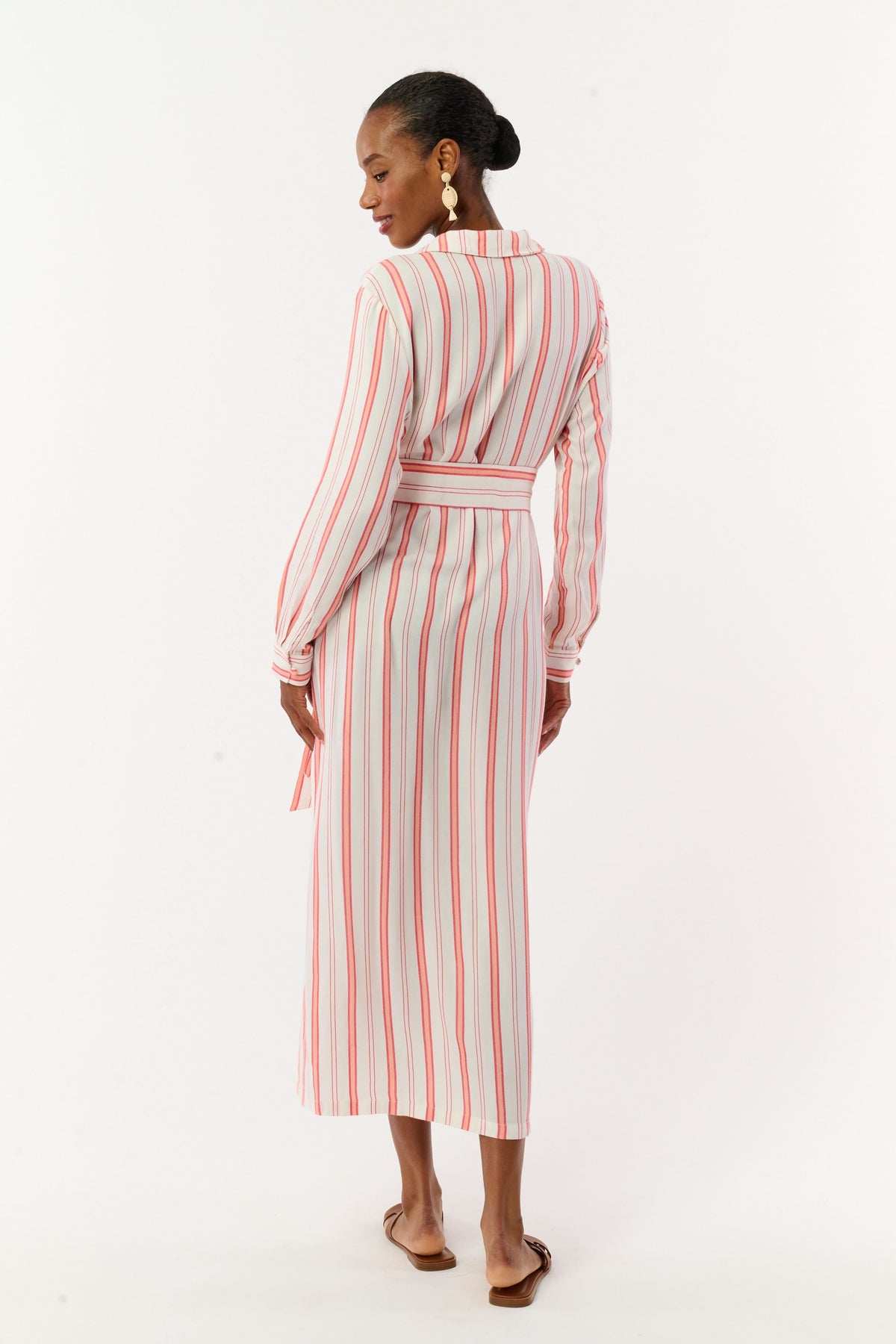 front midi dress Floral Print Button-Front Midi Dress