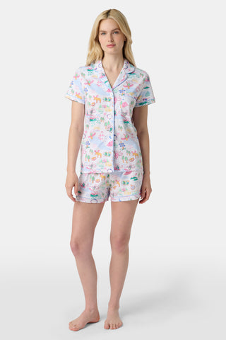 Roller Rabbit Pink Camp RR Polo Pajamas