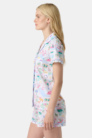 Roller Rabbit Pink Camp RR Polo Pajamas