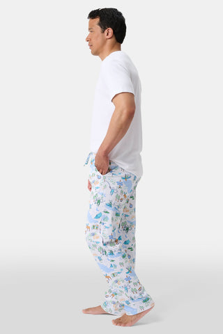 Roller Rabbit Blue Mens Camp RR Simon Pant