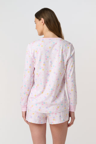Roller Rabbit Pink Sugar Candy Heart Stripe Hunter Pajamas