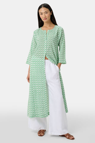 Roller Rabbit Green Cane Anu Long Kurta