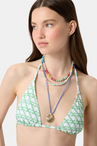 Roller Rabbit Green Cane Serena Bikini Top
