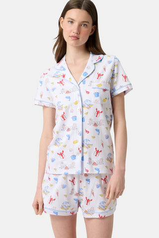 Roller Rabbit Red Catch Of The Day Polo Pajamas