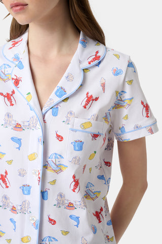 Roller Rabbit Red Catch Of The Day Polo Pajamas