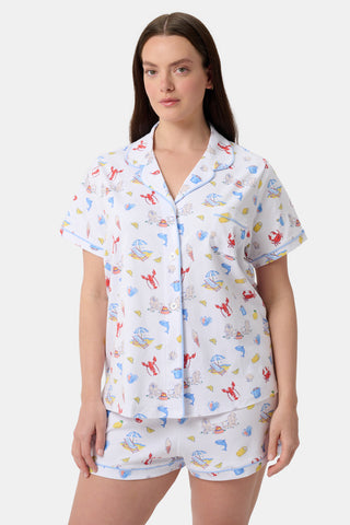 Roller Rabbit Red Catch Of The Day Polo Pajamas