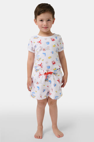 Roller Rabbit Red Boys Catch Of The Day Shortie Swim Trunk