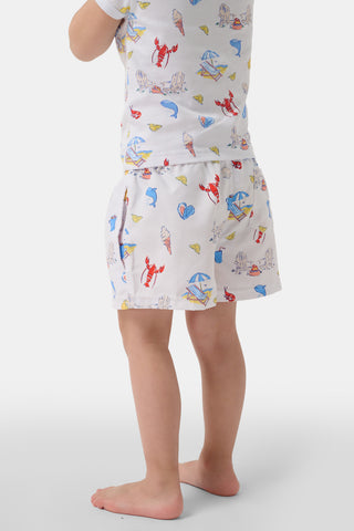 Roller Rabbit Red Boys Catch Of The Day Shortie Swim Trunk