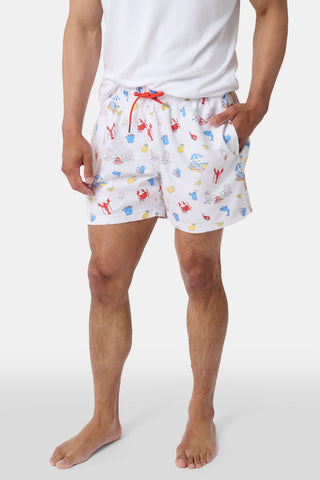 Roller Rabbit Red Mens Catch Of The Day Swim Trunk