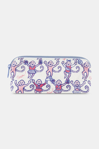 Roller Rabbit Cheer Monkey Berry Makeup Bag