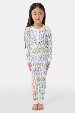 Roller Rabbit Orange Kids Clementine Trellis Pajamas