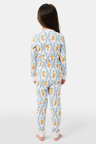 Roller Rabbit Orange Kids Clementine Trellis Pajamas