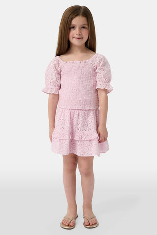 Roller Rabbit Pink Kids Clover Eyelet Elsie Top